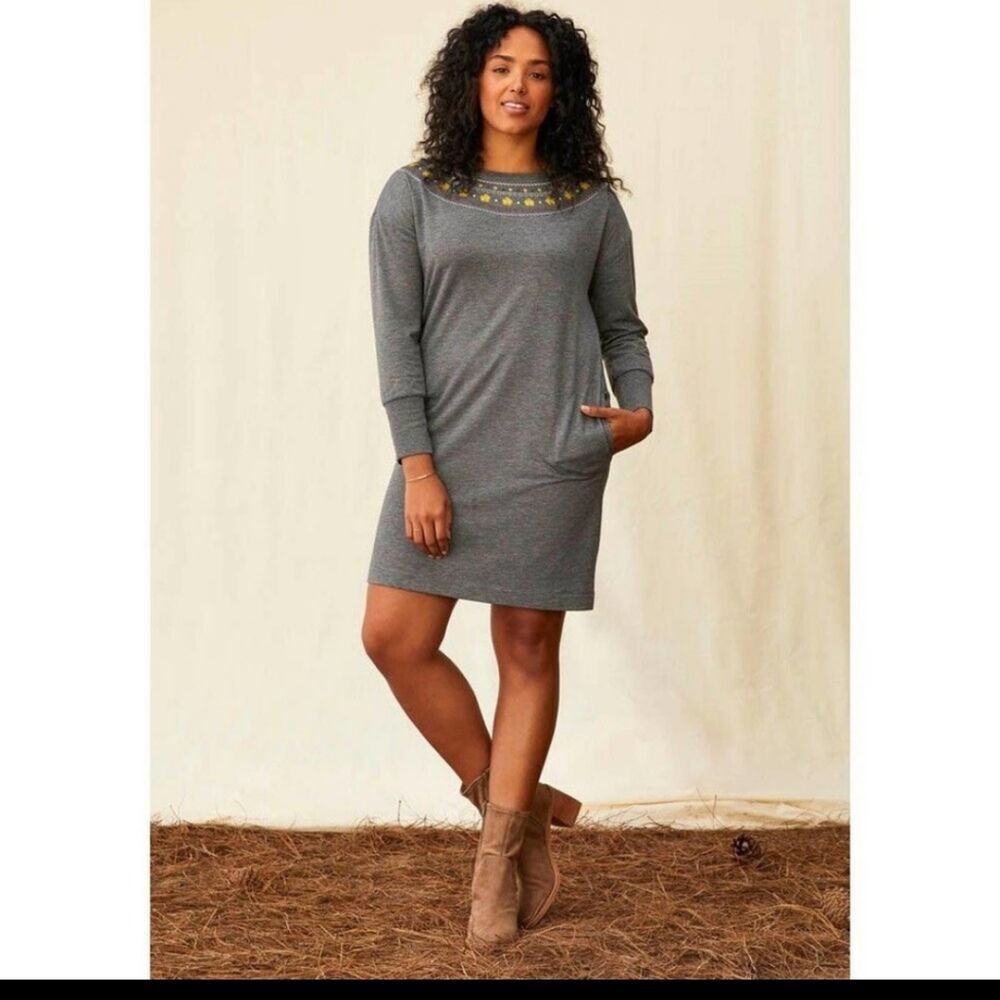 NWT Matilda Jane Women's Cozy Sweatshirt Embroidered Dress Just Imagine Cozy